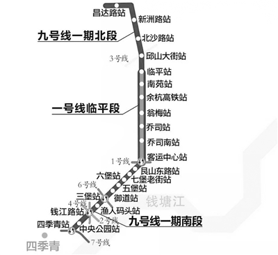 杭州地铁9号线一期计划明年通车