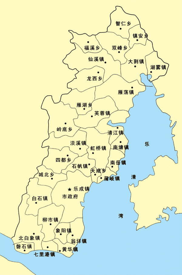 乐清市行政区划示意(图)