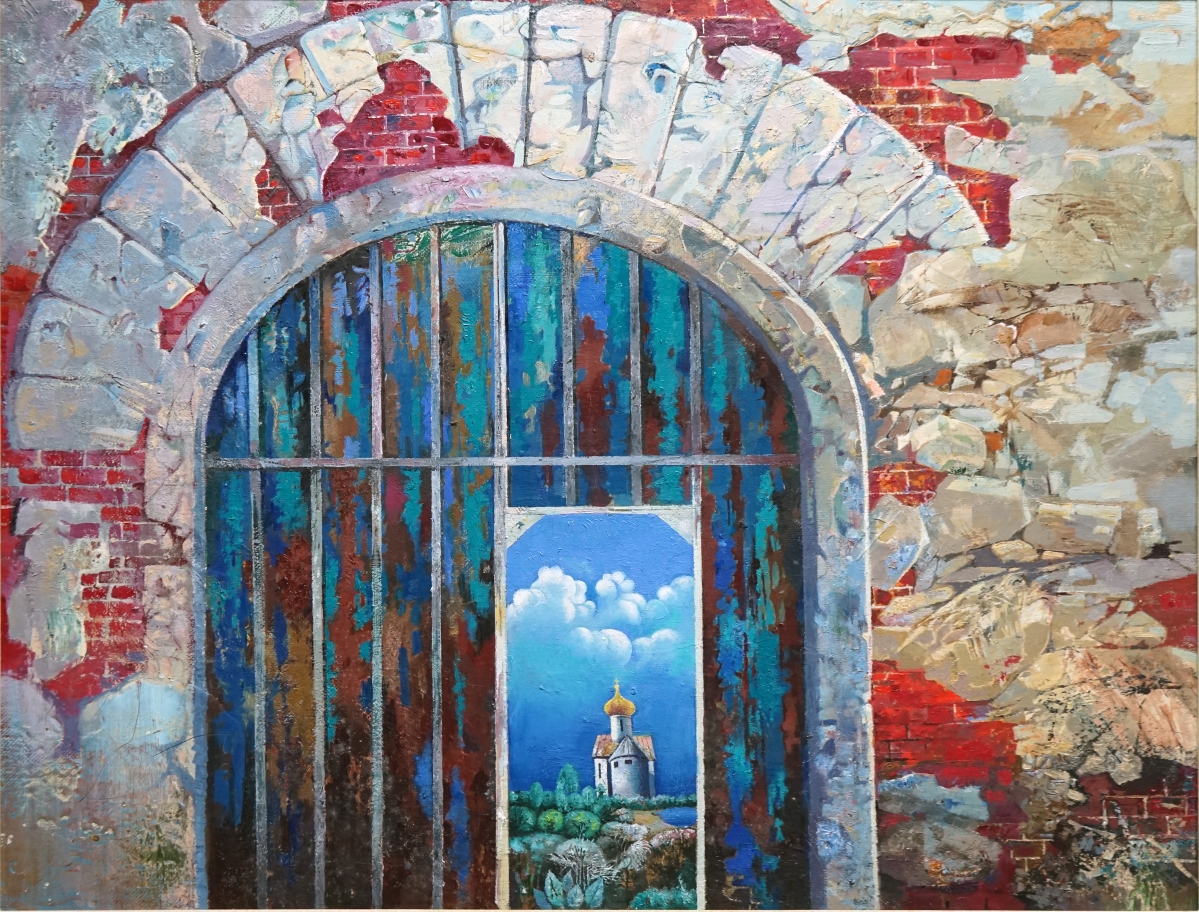 亚赫宁· 奥列通（俄罗斯） 世界之门 油画 70×90cm.JPG