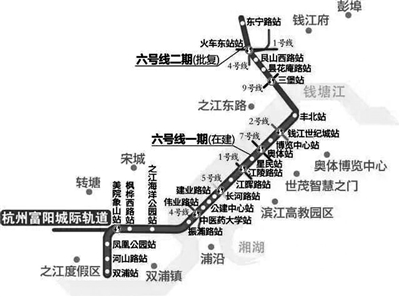 六號線線路圖這幾年是杭州地鐵建設大年,一批地鐵線路密集亮相,杭州