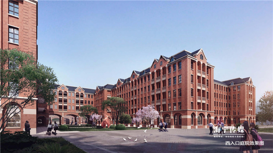 从工程规划图上,我们可以看到,宏达海宁国际学校主要分为教学区,运动