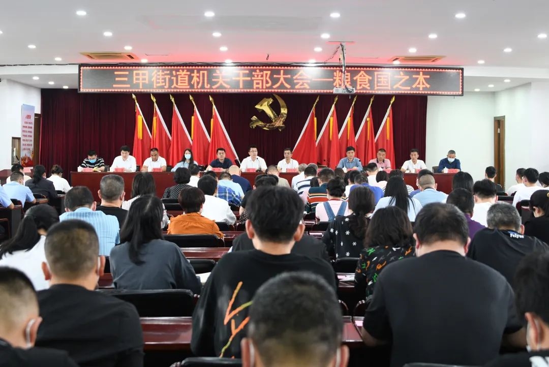 三甲街道召开机关干部大会粮食国之本